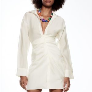 Zara Draped Dress in Cream